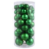 50ct Emerald Green Shatterproof 2-Finish Christmas Ball Ornaments 4" (100mm)
