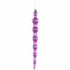 4ct Orchid Purple Shatterproof Shiny Icicle Christmas Finial Ornaments 12"