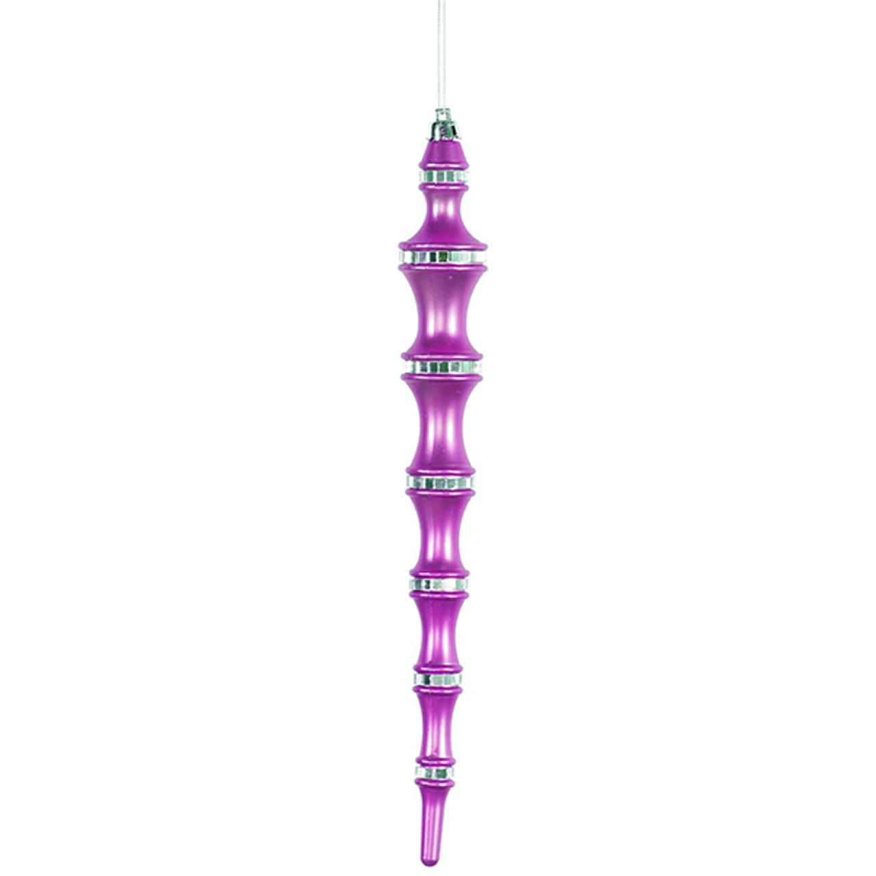 4ct Orchid Purple Shatterproof Shiny Icicle Christmas Finial Ornaments 12" 3 4ct Orchid Purple Shatterproof Shiny Icicle Christmas Finial Ornaments 12"