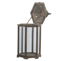 Set Of 2 Brown And Clear Classic Polygon Temple Garden Lanterns 31" 9 Set Of 2 Brown And Clear Classic Polygon Temple Garden Lanterns 31" -Ornaments Store dabhg 30381 4 64955.1664292928