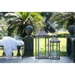 Set Of 2 White Ivona Garden Candle Lanterns 28" -Ornaments Store dabhg 32324 2 70978.1664898012