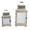 Set Of 2 Silver And White Vintage Style Evelyn Lanterns With Handle 19.5" -Ornaments Store dabhg 38913 1 14527.1588368235