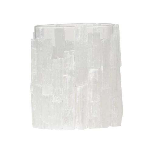 5.75" Crystal Clear Contemporary Elegant Selenite Lantern 3 5.75" Crystal Clear Contemporary Elegant Selenite Lantern