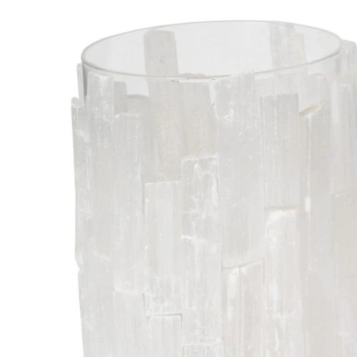 5.75" Crystal Clear Contemporary Elegant Selenite Lantern 5 5.75" Crystal Clear Contemporary Elegant Selenite Lantern - Image 3