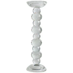 13.75" Clear Vintage Style Crystal Candlestick Holder