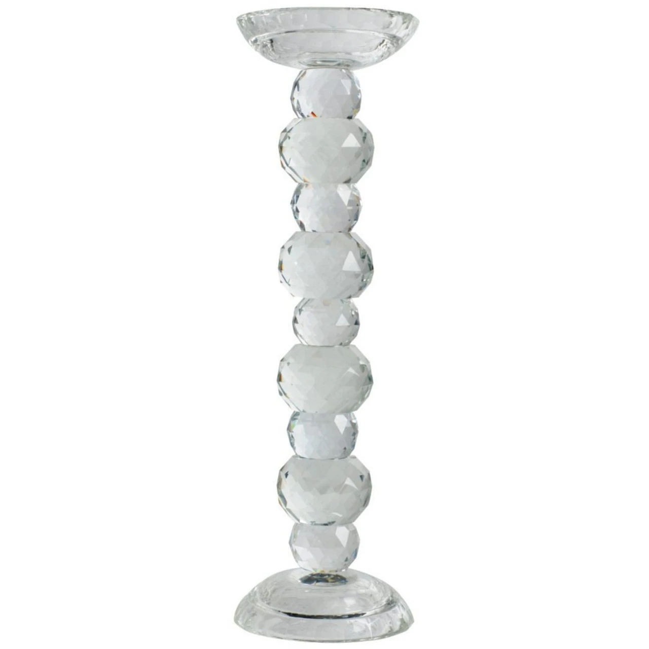13.75" Clear Vintage Style Crystal Candlestick Holder 3 13.75" Clear Vintage Style Crystal Candlestick Holder