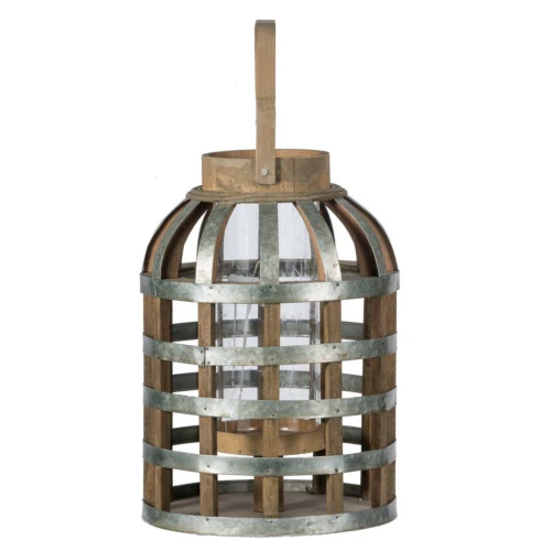18" Silver And Brown Vintage Shanghai Medium Hanging Lantern 4 18" Silver And Brown Vintage Shanghai Medium Hanging Lantern - Image 2