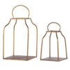 Set Of 2 Gold Contemporary Classic Antique Style Lanterns 20.5"