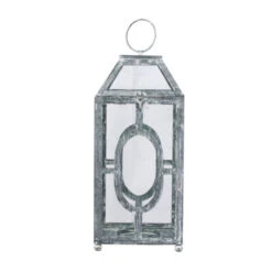19.5" Gray And Clear Distressed Style Classic Large Lantern -Ornaments Store dabhg av44651 3 67731.1588370214