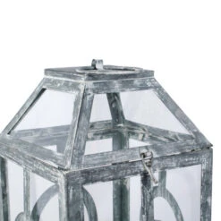 19.5" Gray And Clear Distressed Style Classic Large Lantern -Ornaments Store dabhg av44651 5 21677.1588370215