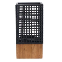 9.75" Night Black And Brown Rectangular Candle Holder -Ornaments Store dabhg av44652 2 97336.1588349143