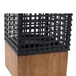 9.75" Night Black And Brown Rectangular Candle Holder -Ornaments Store dabhg av44652 4 29158.1588349144