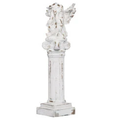 24.25" White Distressed Classic Vintage Style Angel Finial