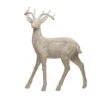 31" White Magnesium Naturalistic Deer Figurine Statue