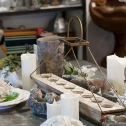 29.25" Bronze And Clear Contemporary Style Framed Candle Holder -Ornaments Store dabhg df43502 ds 2 03681.1588355446