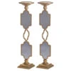 Set Of 2 Gold And Gray Vintage Style Grand Candle Holders 3.75" 1 Set Of 2 Gold And Gray Vintage Style Grand Candle Holders 3.75" -Ornaments Store dabhg df43561 ds 1 85795.1588355470