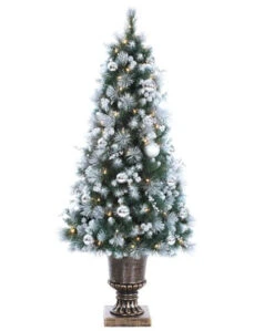 4' Pre-Lit Green Potted Canadian Pine Medium Artificial Christmas Tree - Clear Lights