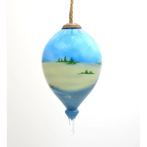 4.75" Shepherd Boy Overlooking City Religious Christmas Finial Shaped Glass Ornament 6 4.75" Shepherd Boy Overlooking City Religious Christmas Finial Shaped Glass Ornament - Image 4