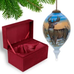 4.75” Brown Whitetail Deer Hand Painted Mouth Blown Glass Hanging Christmas Ornament -Ornaments Store dacf 1710372 4 67114.1601516025