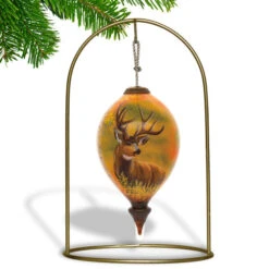 4.75” Brown Mule Deer Hand Painted Mouth Blown Glass Hanging Christmas Ornament -Ornaments Store dacf 1710525 3 73277.1601516038