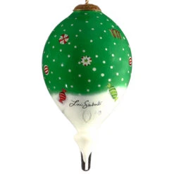 4.75” White And Green Candy Joy Santa Hand Painted Mouth Blown Glass Hanging Christmas Ornament -Ornaments Store dacf 1812011 4 58302.1601515725