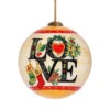 Yellow And Black Love Joy Peace Design Hand Painted Mouth Blown Glass Hanging Christmas Ornament -Ornaments Store dacf 1911045 17459.1588358626