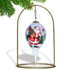3.75” Red And White Santa Claus Hand Painted Mouth Blown Glass Hanging Christmas Ornament -Ornaments Store dacf 1911047 02 08692.1601516024