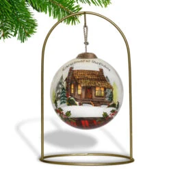 3" Christmas At The Cabin Glass Ball Hanging Ornament -Ornaments Store dacf 1911075 5 36396.1601516024