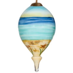 4.75” Ivory And Blue Beach Glass Hanging Christmas Ornament 9 4.75” Ivory And Blue Beach Glass Hanging Christmas Ornament -Ornaments Store dacf 1911078 3 88421.1601515725