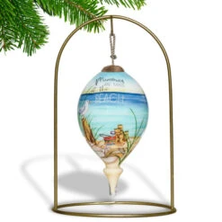 4.75” Ivory And Blue Beach Glass Hanging Christmas Ornament 10 4.75” Ivory And Blue Beach Glass Hanging Christmas Ornament -Ornaments Store dacf 1911078 4 31414.1601515726