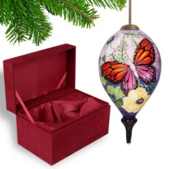 6” Multi-Color Butterfly Hand Painted Mouth Blown Glass Hanging Christmas Ornament -Ornaments Store dacf 1911081 5 59660.1601516021