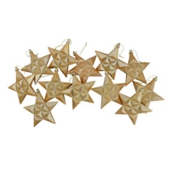 12ct Vegas Gold Shatterproof 2-Finish Christmas Star Ornaments 5" -Ornaments Store dak 10310 12gld 33463.1588349669
