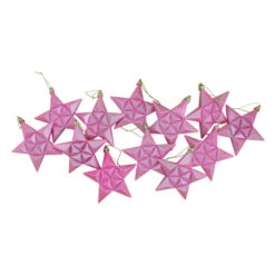 12ct Pink Bubblegum Matte Glittered Star Shatterproof Christmas Ornaments 5" -Ornaments Store dak 10310 12pnk 18869.1588349646