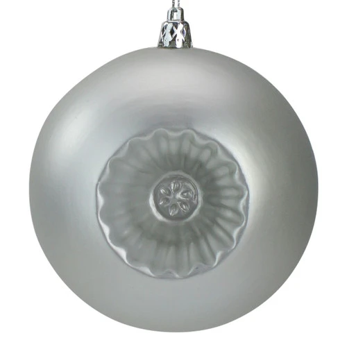 6ct Silver Shatterproof Matte Retro Reflector Christmas Ball Ornaments 4" (100mm) 5 6ct Silver Shatterproof Matte Retro Reflector Christmas Ball Ornaments 4" (100mm) - Image 3