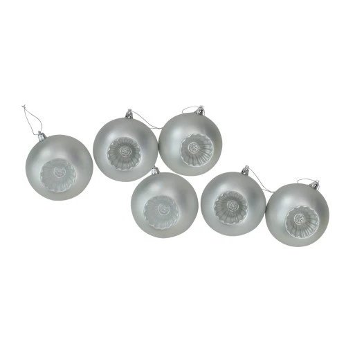 6ct Silver Shatterproof Matte Retro Reflector Christmas Ball Ornaments 4" (100mm) 4 6ct Silver Shatterproof Matte Retro Reflector Christmas Ball Ornaments 4" (100mm) - Image 2