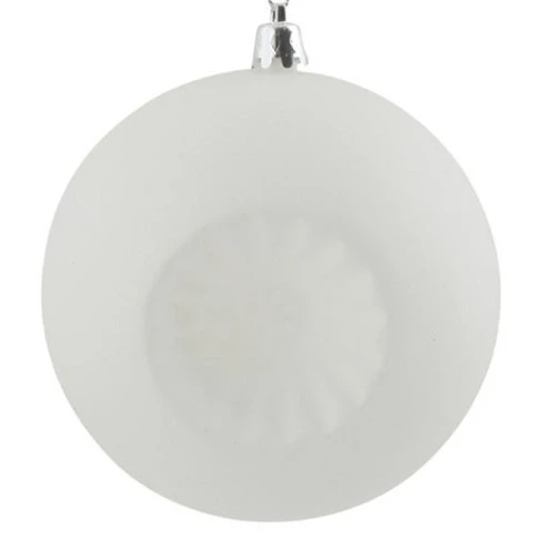 6ct Winter White Shatterproof Matte Christmas Ball Ornaments 4" (100mm) 5 6ct Winter White Shatterproof Matte Christmas Ball Ornaments 4" (100mm) - Image 3