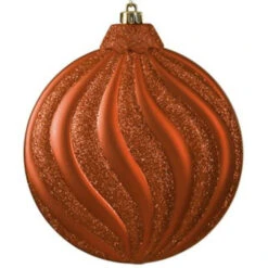 6ct Burnt Orange Shatterproof 2-Finish Swirl Christmas Ball Ornaments 6.25" (158mm) -Ornaments Store dak cop10830 6brt 2 97440.1664639939