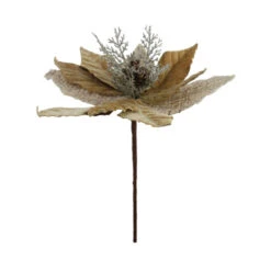 12" Brown And Silver Sparkling Branch With Glittered Pine Cone Center Spray -Ornaments Store darice 30009741 3 78946.1599268559
