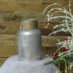 Northlight 10" Matte Silver Christmas Trees And Snowflakes Pillar Candle Holder With Handle -Ornaments Store dcdaj333glxajk1mliskecv1bzlbfglw 68979.1588350260