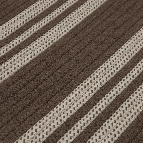Colonial Mills 3' X 5' Brown Striped Handmade Braided Rectangular Area Throw Rug 4 Colonial Mills 3' X 5' Brown Striped Handmade Braided Rectangular Area Throw Rug - Image 2