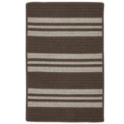 Colonial Mills 6' X 9' Brown Striped Handmade Braided Rectangular Area Throw Rug