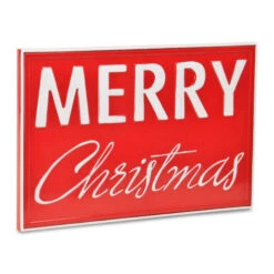 18.5" Red And White "MERRY Christmas" Wall Sign