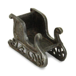 7" Black Christmas Sleigh Contemporary Handmade Tabletop Decor