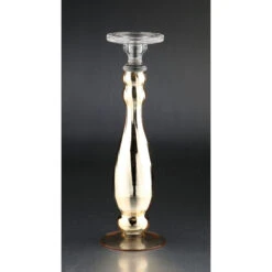16.5" Metallic Champagne Decanters Design Table Top Glass Candle Holder