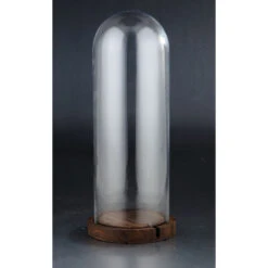 16" Clear And Brown Glass Display Dome With Base