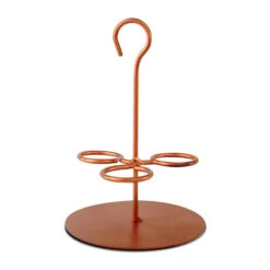 Set Of 4 Metal Copper Brown Triple Shot Candle Holders 8”