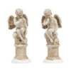 Department 56 Set Of 2 Ivory And White Distressed Cherub Figurines 2.25"