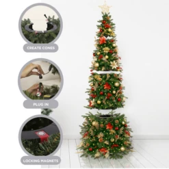 5.5' Pre-Lit Pre-Decorated Gold And Silver Artificial Christmas Tree – Clear LED Lights -Ornaments Store dezy2018 et met 5520236 75500.1588371443