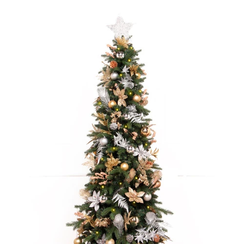 7.5' Pre-Lit Pre-Decorated Gold And Silver Artificial Christmas Tree – Clear LED Lights 5 7.5' Pre-Lit Pre-Decorated Gold And Silver Artificial Christmas Tree – Clear LED Lights - Image 3