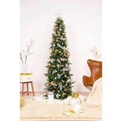 7.5' Pre-Lit Pre-Decorated Gold And Silver Artificial Christmas Tree – Clear LED Lights 12 7.5' Pre-Lit Pre-Decorated Gold And Silver Artificial Christmas Tree – Clear LED Lights -Ornaments Store dezy2018 et met 75 5 65882.1587644114